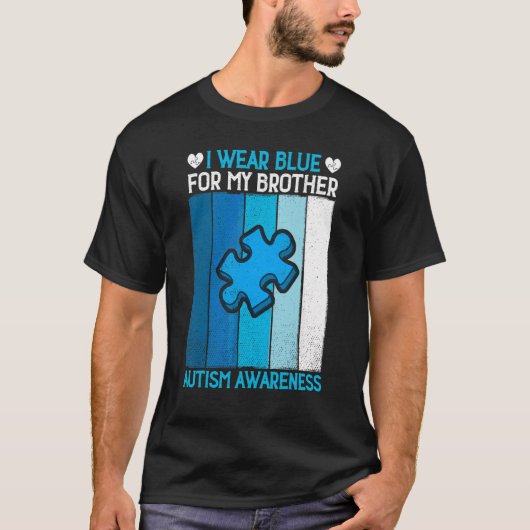 Puzzle ich trage Blau für mein Bruder Autismus Bew T-Shirt (Vorderseite)