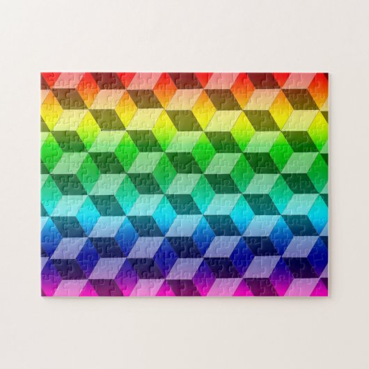 Puzzle - Illusion von Regenbogenblöcken (Horizontal)