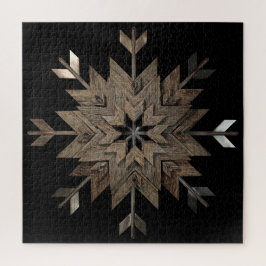 Puzzle im alten Holz offene Mitte