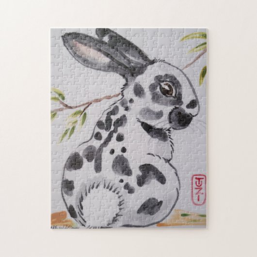 Puzzle im englischen Spot Rabbit Oriental Style (Vertikal)