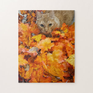 Puzzle 'Im Laub spielen', 28 cm x 35,5 cm, 252 Tei