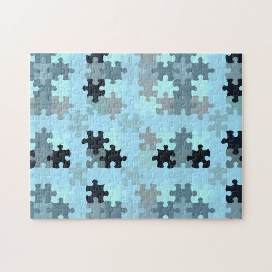 Puzzle in einem Puzzle Blue Jigsaw Puzzle (Horizontal)