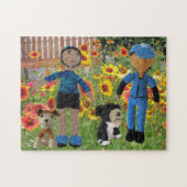 Puzzle - Junge Puppen im Bereich der Blume (Horizontal)