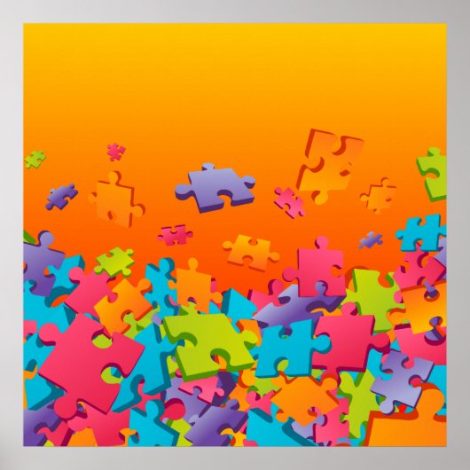 Puzzle-Kartenmuster Poster (Vorne)
