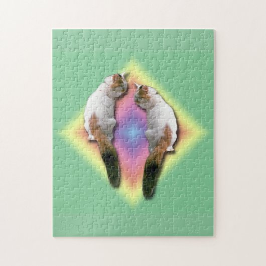 Puzzle - Katze und Regenbogen Diamant (Vertikal)