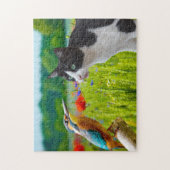 Puzzle-Katze & Vogel Puzzle (Vertikal)