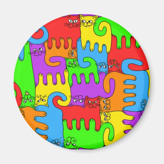 Puzzle Katzen "Rainbow" 1 Magnet (Vorne)