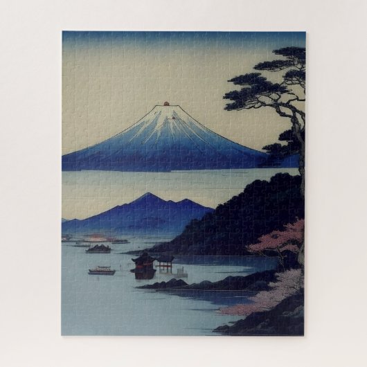 Puzzle -  Lake, Pine and Mountain - Japan (Vertikal)