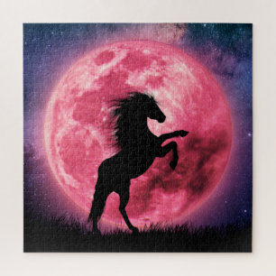 Puzzle Le cheval et la lune rose