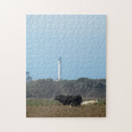 Puzzle - Leuchtturm und Kühe
