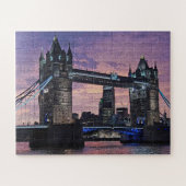 Puzzle lila London Tower Bridge (Horizontal)