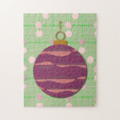 Puzzle Lila Retro Weihnachtsschmuck (Vertikal)
