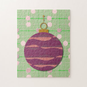 Puzzle Lila Retro Weihnachtsschmuck