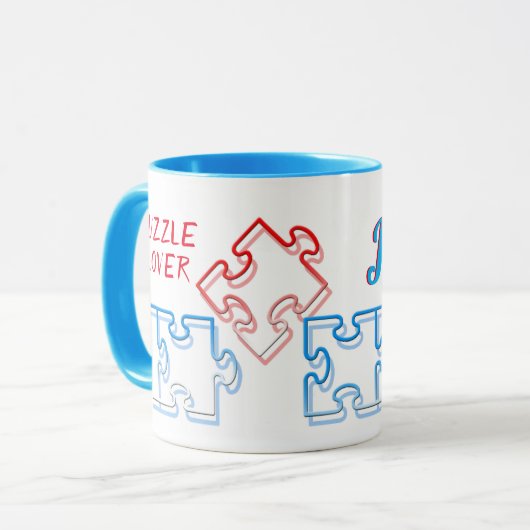 Puzzle Lover Personalisiert Puzzle Tasse (Vorderseite Links)