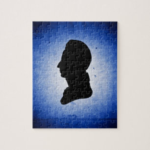 Puzzle "Man Silhouette on Blue"