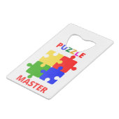 Puzzle Master Geldbeutel Flaschenöffner (Rückseite Schrägansicht)