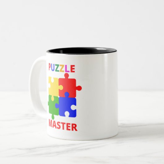 Puzzle Master Zweifarbige Tasse (Vorderseite Links)