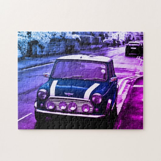 Puzzle Mini Cooper Morris Bunt Blau (Horizontal)