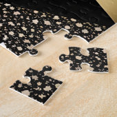 Puzzle mit abstraktem Gold und schwarzen Dreiecken (Seite)