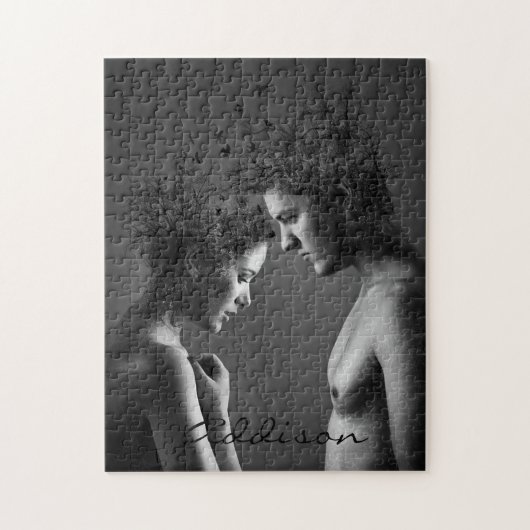 Puzzle mit abstraktem grauem Paar (Vertikal)