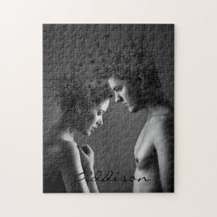Puzzle mit abstraktem grauem Pärchen