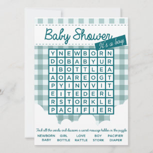 Puzzle mit Babydusche Einladung