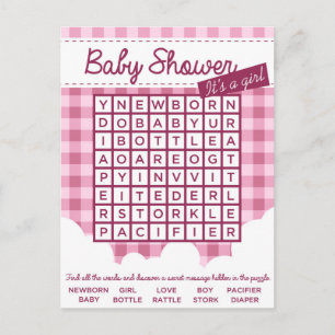 Puzzle mit Babydusche Einladungspostkarte