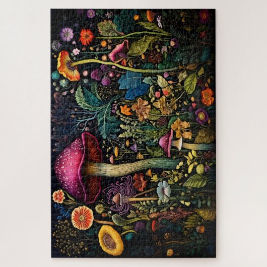 Puzzle mit besticktem Wildpilz (Vertikal)