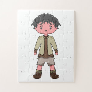 Puzzle mit Cartoon-Jungen-Illustration
