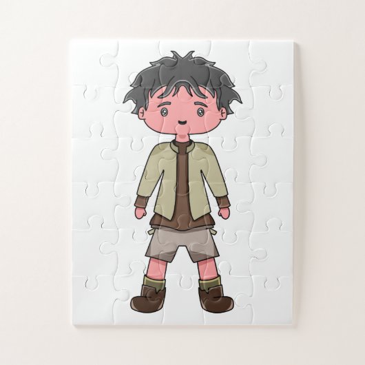 Puzzle mit Cartoon-Jungen-Illustration (Vertikal)