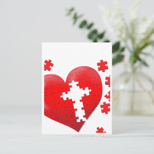 Puzzle mit christlicher Liebe Postkarte (Stehend Vorderseite)