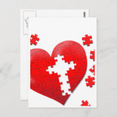 Puzzle mit christlicher Liebe Postkarte (Vorne/Hinten)