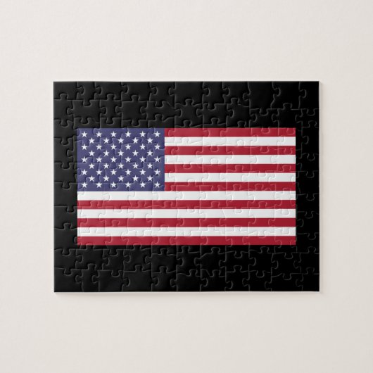 Puzzle mit der amerikanischen Flagge, rot-weiß-bla (Horizontal)