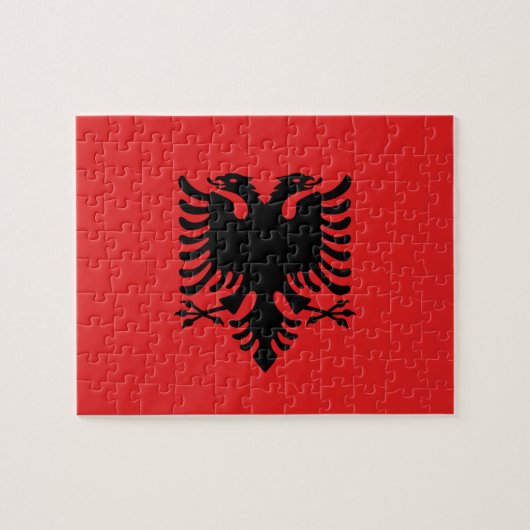 Puzzle mit der Flagge Albaniens (Horizontal)