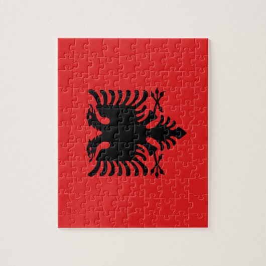 Puzzle mit der Flagge Albaniens (Vertikal)