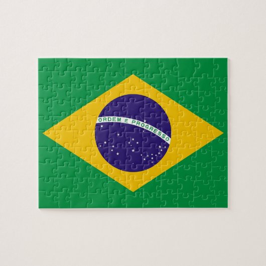 Puzzle mit der Flagge Brasiliens (Horizontal)