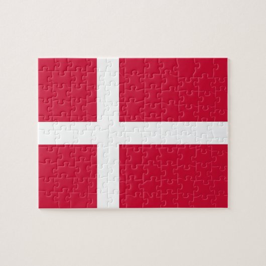 Puzzle mit der Flagge Dänemarks (Horizontal)