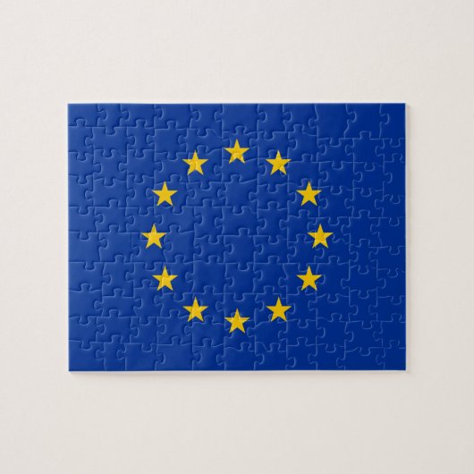 Puzzle mit der Flagge der europäischen Gewerkschaf (Horizontal)