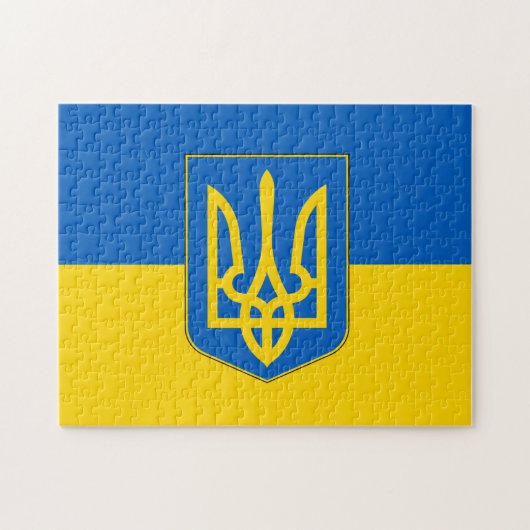 Puzzle mit der Flagge der Ukraine (Horizontal)