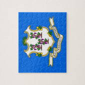 Puzzle mit der Flagge des Connecticut-Staat (Vertikal)