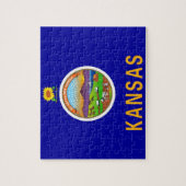 Puzzle mit der Flagge des Kansas-Staat (Vertikal)