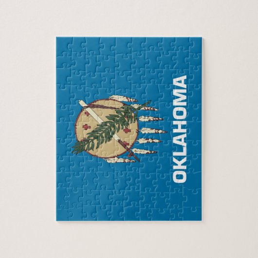Puzzle mit der Flagge des Oklahoma-Staat (Vertikal)