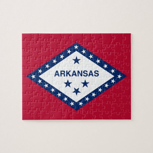 Puzzle mit der Flagge des Staat Arkansas (Horizontal)