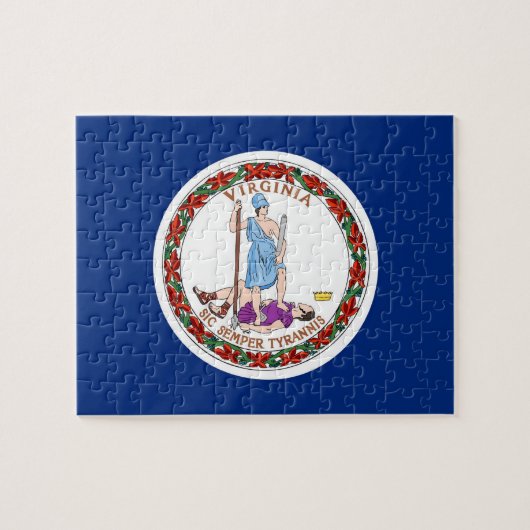 Puzzle mit der Flagge des Staat Virginia (Horizontal)