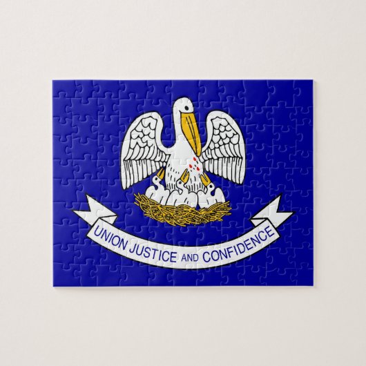 Puzzle mit der Flagge des Staat von Louisiana (Horizontal)