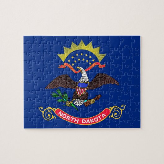 Puzzle mit der Flagge des Staat von North Dakota (Horizontal)
