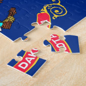 Puzzle mit der Flagge des Staat von North Dakota (Seite)
