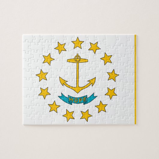 Puzzle mit der Flagge des Staat von Rhode Island (Horizontal)
