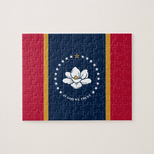 Puzzle mit der Flagge des US-Bundesstaates Mississ (Horizontal)