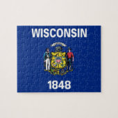 Puzzle mit der Flagge des Wisconsin-Staat (Horizontal)